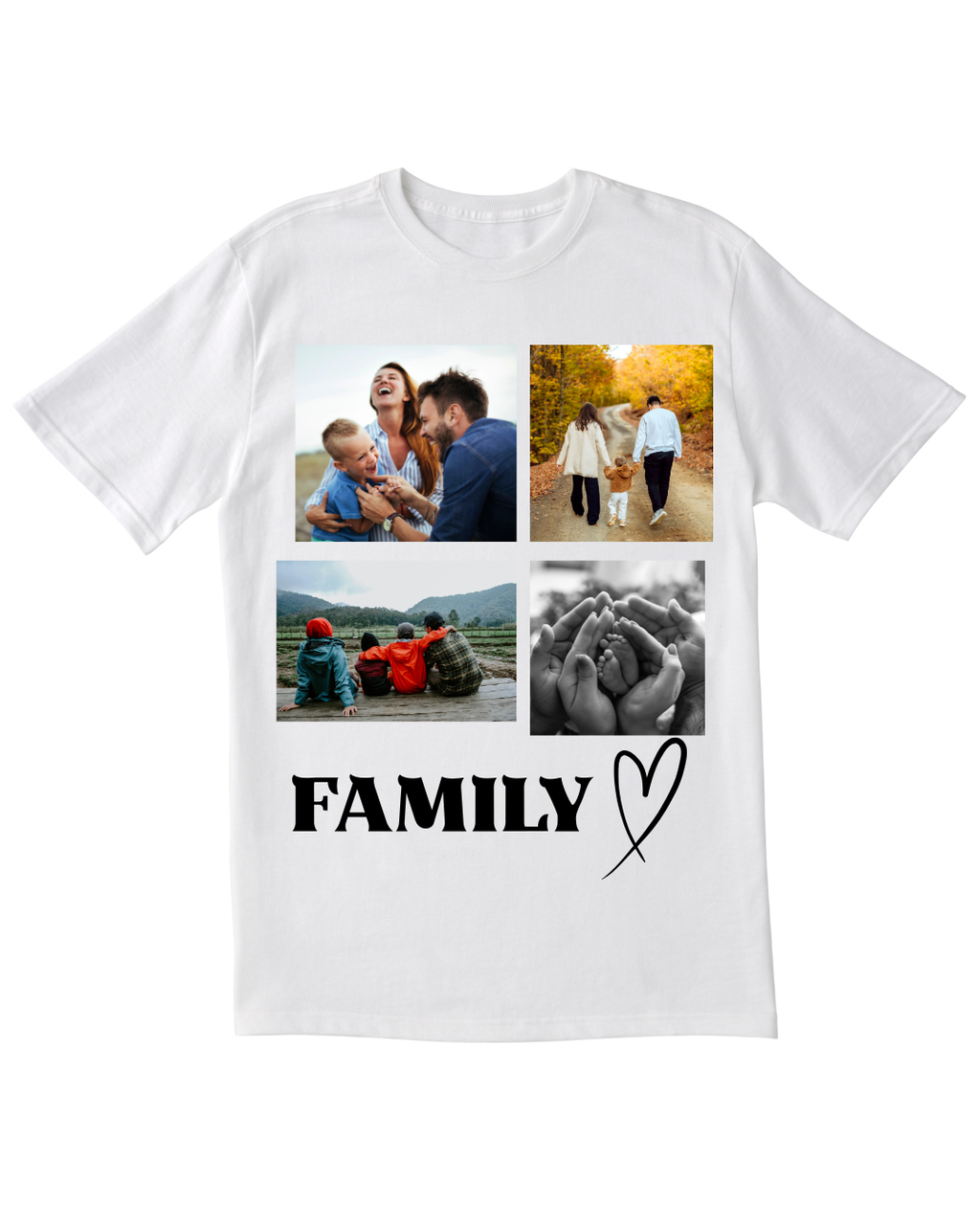 Personalised Family Photo T-Shirt - 4 Photos
