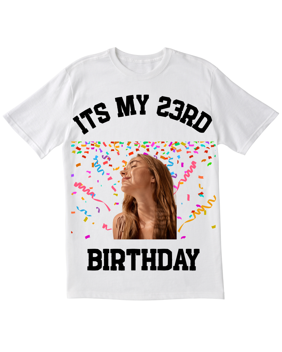 Personalised Birthday T-Shirt Custom Photo & Age