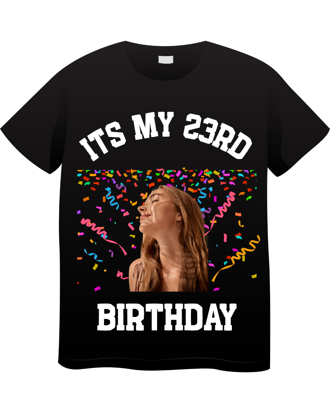Personalised Birthday T-Shirt Custom Photo & Age